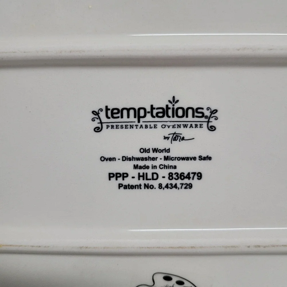 Temp-tations Old World Purple Rectangular Serving Tray Platter Cottagecore